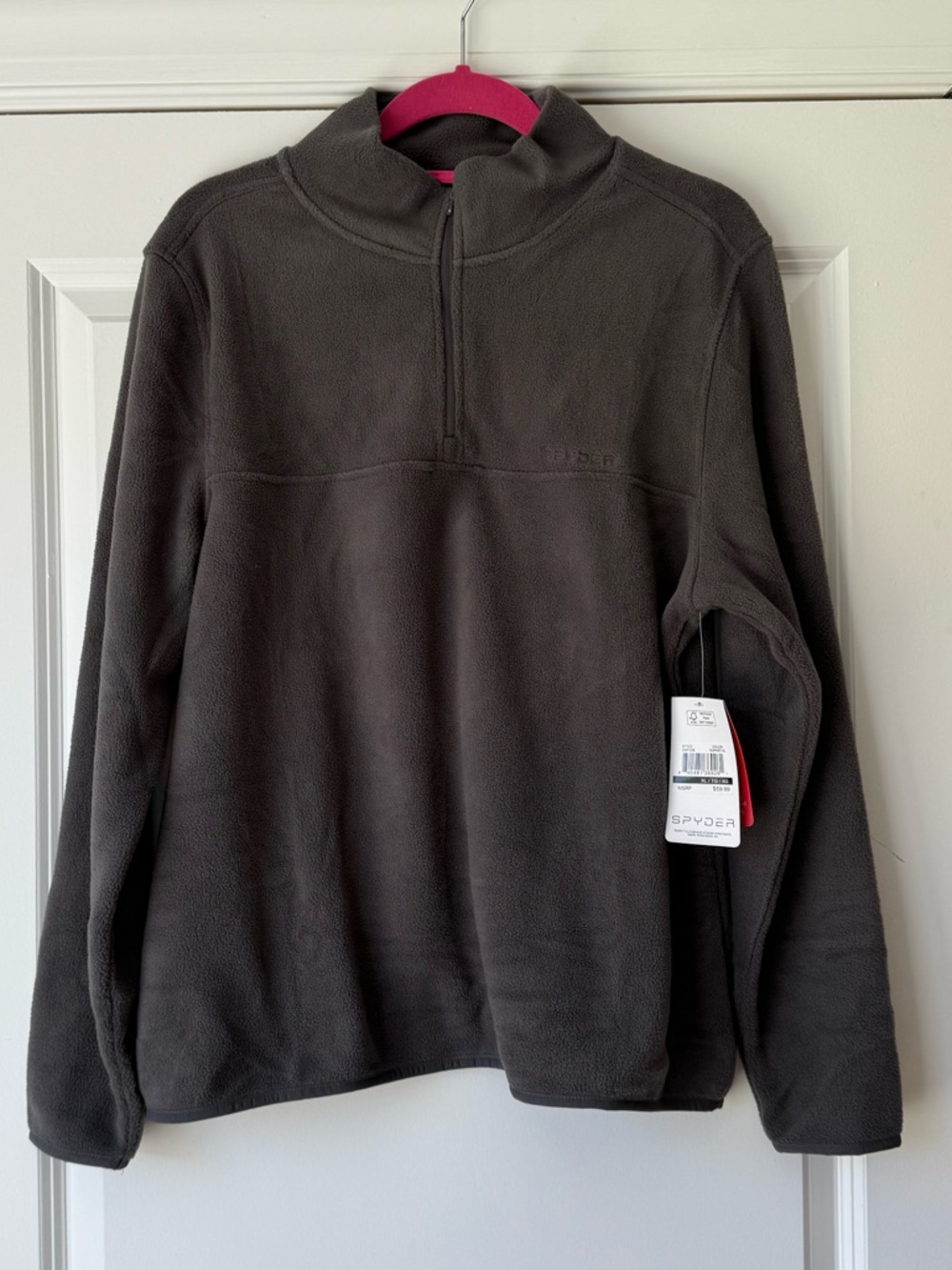 NWT Spyder Women's 1/4 Zip Fleece Pullover - Gunmetal Gray, XL, SWF226 MSRP $60